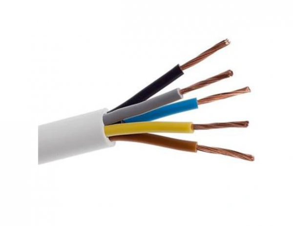 H05VV-F OWY 5X 4 ŻO BIAŁY PRZEWÓD OKRĄGŁY 300/500V KL.5 DO ODBIORNIKÓW RUCHOMYCH BĘBEN