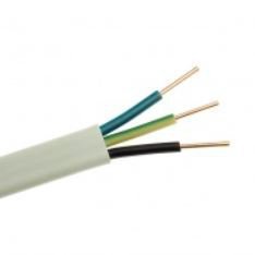 YDYP 3X 2.5 ŻO BIAŁY PRZEWÓD INSTALACYJNY PŁASKI DRUT 450/750V KL.1 BĘBEN