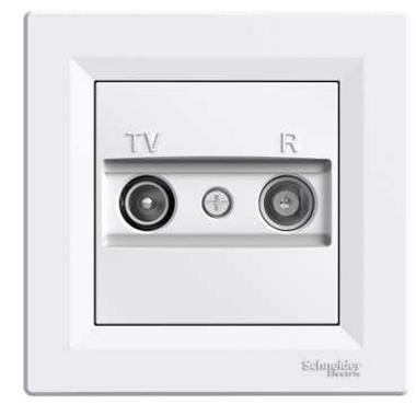 Schneider Electric Asfora, gniazdo RTV przelotowe 4dB, biały, EPH3300221