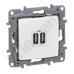 NILOE 2 MODUŁ BIAŁY GNIAZDO ŁADOWARKA 2X USB 5V 2400MA