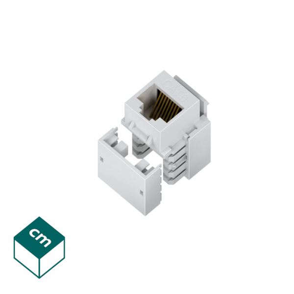 M45 BIAŁY GNIAZDO KOMPUTEROWE 1M 1X UAE 8  UTP RJ 45 KAT. 6 BEZNARZĘDZIOWE