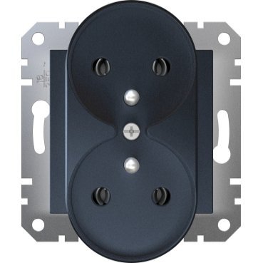 Schneider Electric Asfora, gniazdo 2x2P+PE do systemu ramkowego, antracyt, EPH9810271