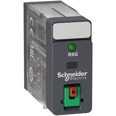 Schneider Electric Zelio Relay Przekaźnik interfejsowy z przyciskiem test LED 2C/O 5A, 230V AC, RXG22P7