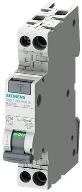 5SV1 B 10A/ 30MA/A 1P+N WYŁĄCZNIK RÓŻNICONADPRĄDOWY B 10A 30MA 1M A 6KA