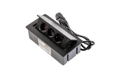 GNIAZDA WPUSZCZANE W BLAT 3X230V GNIAZDO Z UZIEMIENIEM, Z KABLEM ALUMINIUM