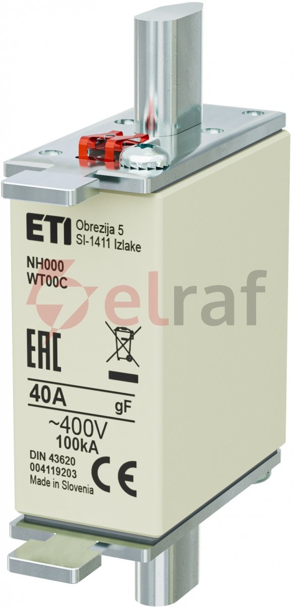 Wkładka bezpiecznikowa NH000 40A gF 400V 004119203