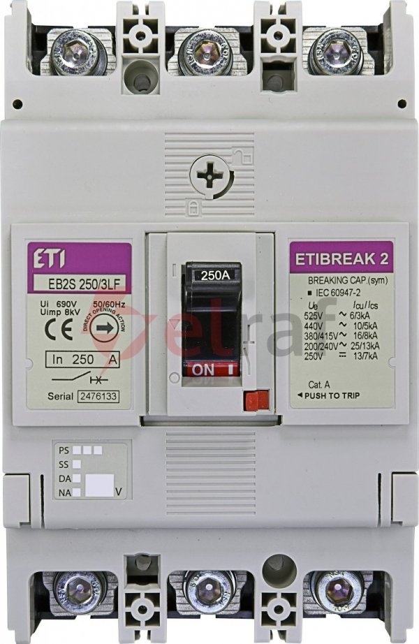 Wyłącznik kompaktowy 3P 250A 16kA /bez regulacji/ EB2S 250/3LF 004671813