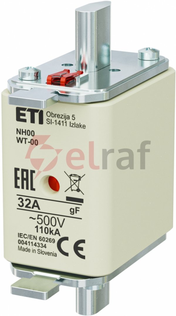 Wkładka bezpiecznikowa NH00 32A gF 500V 004114334