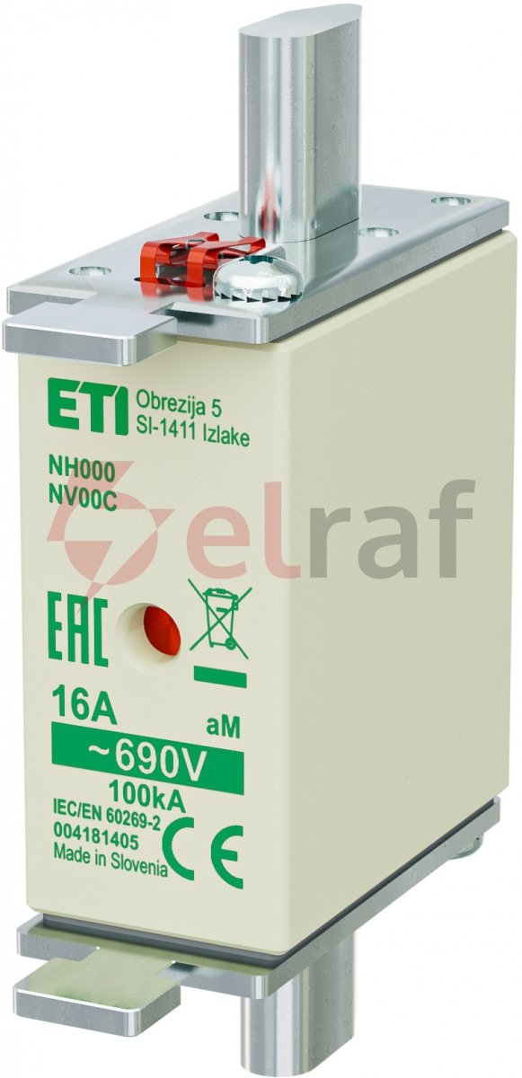 Wkładka bezpiecznikowa NH000 16A aM 690V 004181405