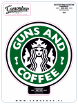 Guns and coffee - naklejka