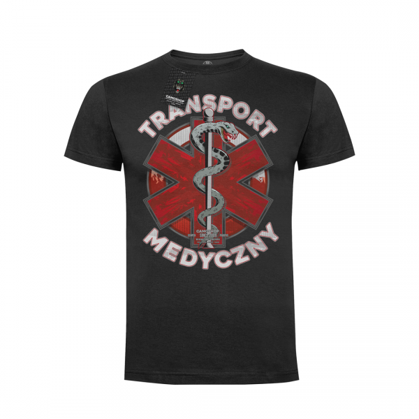 Transport medyczny angry snake koszulka bawełniana
