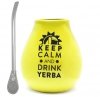 Matero Ceramiczne Żółte Keep calm and Drink Yerba Mate + BOMBILLA