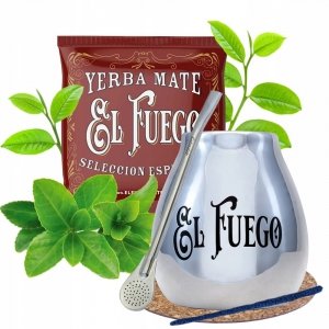 Zestaw Yerba Mate El Fuego Elaborada 50g + tykwa i bombilla