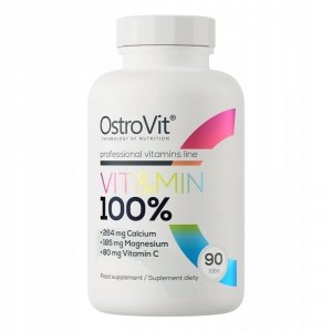 OstroVit 100% Vit&Min Witaminy Minerały Wapń Magnez 90 tabletek
