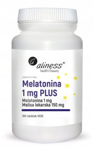 Aliness Melatonina 1mg + Melisa Lekarska Suplement diety 100 tabletek