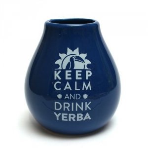 Matero Ceramiczne Granatowe Keep calm and Drink Yerba Mate