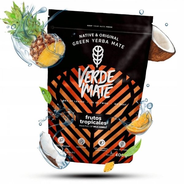 Yerba Verde Mate Frutos Tropicales 400g + Verde Mate Green Mas IQ 400g