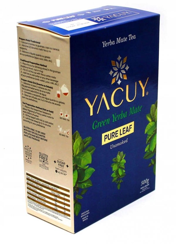 Yerba Mate Yacuy TERERE Pure Leaf 500g pyszna despalada 0,5kg bez pyłu