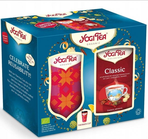 Kubek termiczny 350 ml - zestaw prezentowy + herbata Classic YOGI TEA