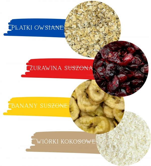 Musli płatki śniadaniowe 200 g – z suszoną żurawiną i bananem