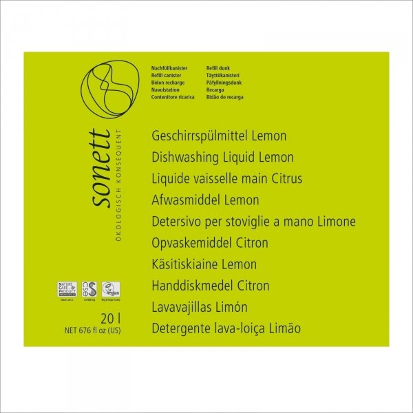 SONETT Płyn do mycia naczyń CYTRYNOWY 20 litrów