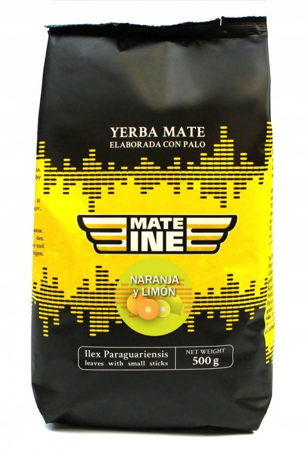 Yerba Mate Mateine Naranja y Limon 50g elaborada