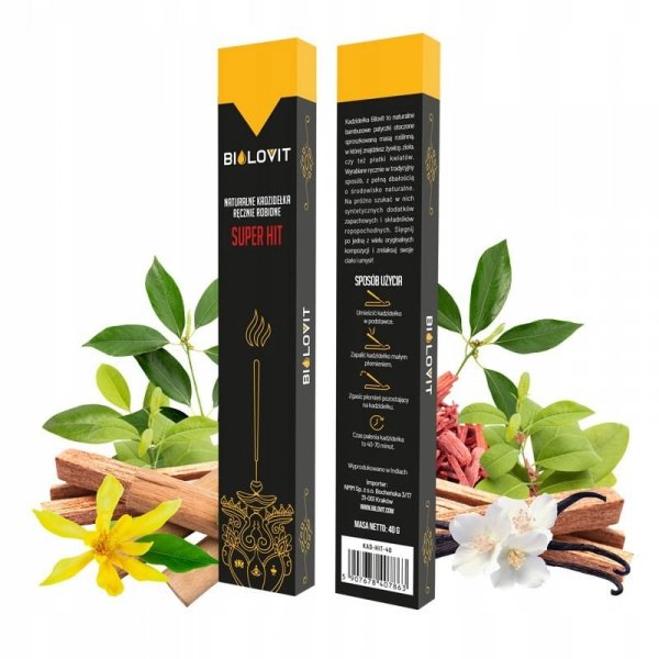 Kadzidełka Naturalne Indyjskie Super Hit Bilovit 40g