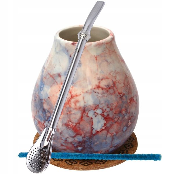 Zestaw akcesoriów do yerba mate matero Caleidoscope 350 ml + bombilla 19 cm