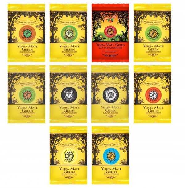 Zestaw Yerba Mate + tykwa i bombilla 10x50g 500g DLA DWOJGA