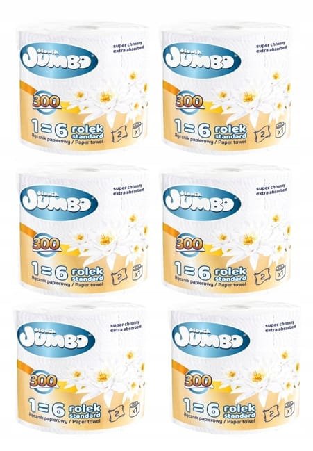SŁONIK JUMBO RĘCZNIK PAPIEROWY KUCHENNY 2-WARSTW 300 LISTKÓW