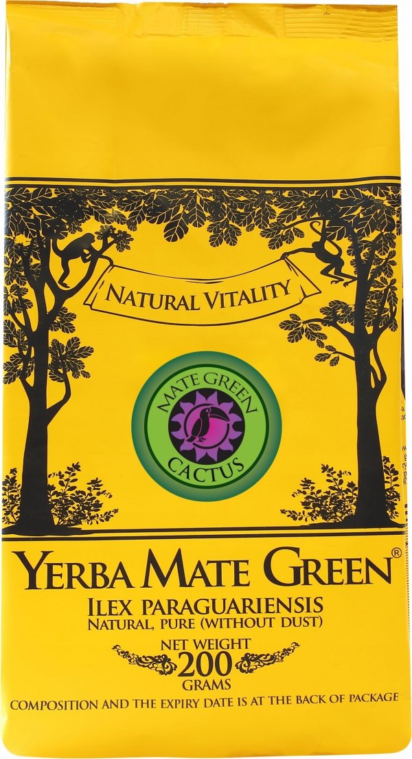 Yerba Mate Green CACTUS Sencha 200g - Mango! Despalada