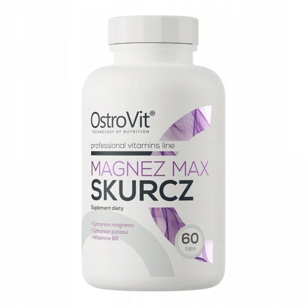 OstroVit Magnez Max Skurcz 60 tabs Cytrynian Magnezu Potasu Witamina B6