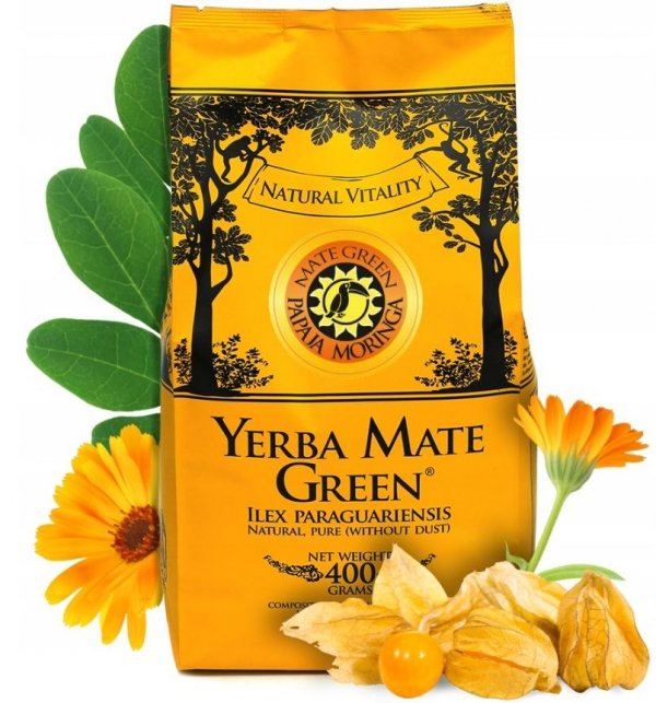 Yerba Mate Green PAPAJA MORINGA 400g Subtelny smak
