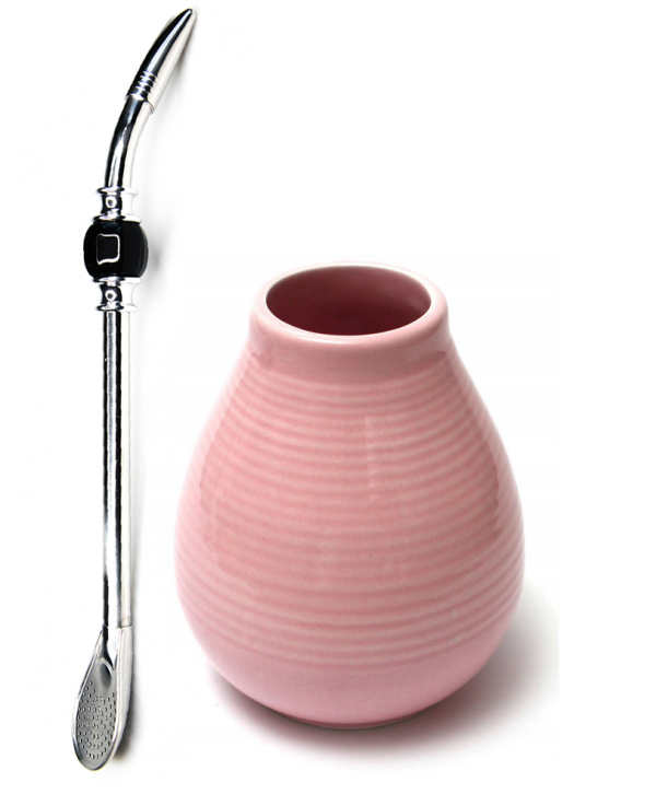 Matero Różowe + Bombilla Royal Liza do Yerba Mate