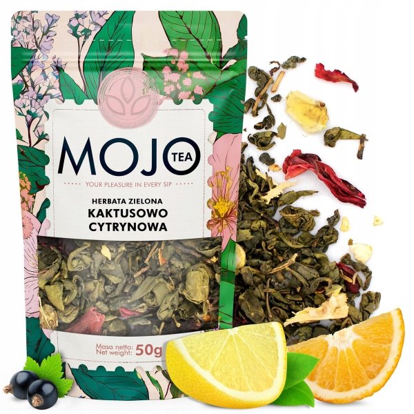 Herbata Mojo Tea Zielona Kaktusowo Cytrynowa oryginalna Gunpowder 50 g
