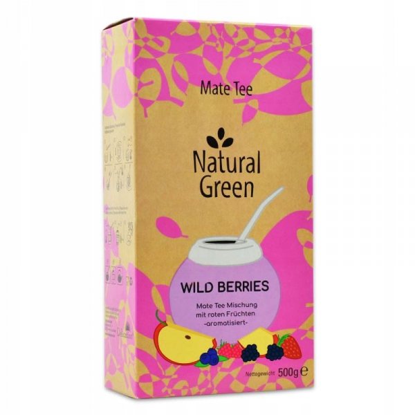 Yerba Mate Natural Green Wild Berries 500g