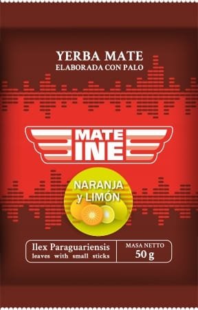 Yerba Mate Mateine Naranja y Limon 50g elaborada