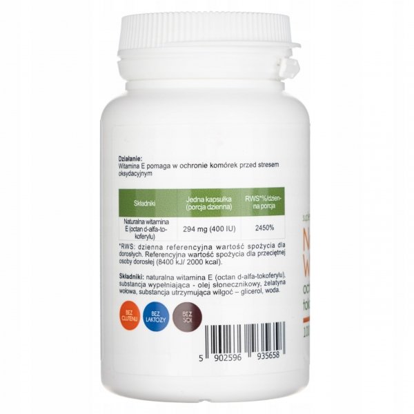 Suplement diety Aliness Naturalna witamina E kapsułki 100 szt.