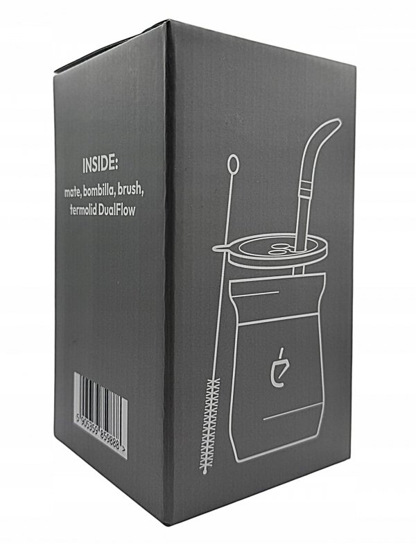REWOLUCYJNY zestaw yerba mate Termolid DualFlow Gray PRO: matero, bombilla