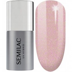 Semilac Top No Wipe Sparkling PINK T17 lakier