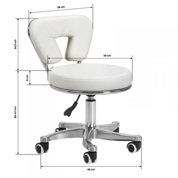 Taboret kosmetyczny do pedicure 9266 biały