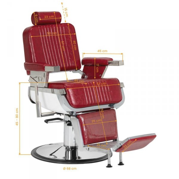 Fotel barberski Gabianno Royal X czerwony