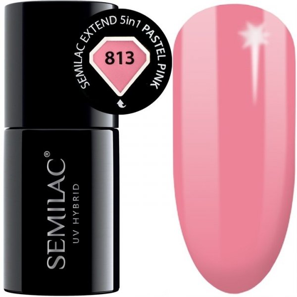 SEMILAC 813 EXTEND 5W1 PASTEL PINK LAKIER HYBRYDOW