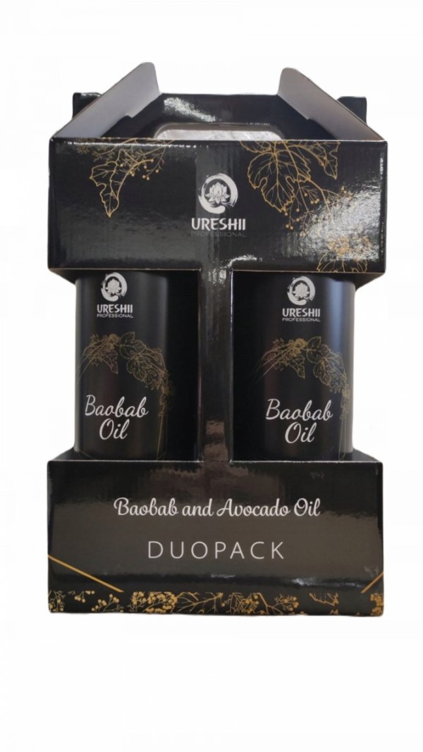 Ureshii Baobab Oil repair zestaw regenerujący szampon maska Duopack pompki
