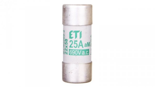 Wkładka bezpiecznikowa cylindryczna 22x58mm 25A aM 690V CH22 002641013
