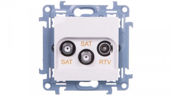 Simon 10 Gniazdo antenowe podwójne SAT-SAT-RTV biały CASK2.01/11