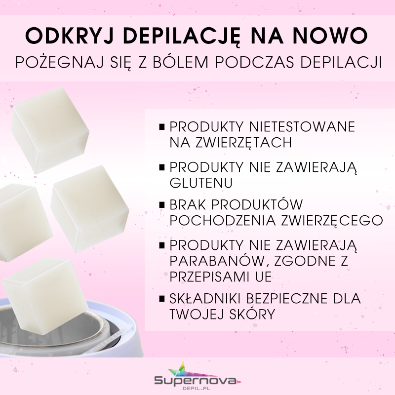 supernova WOSK TWARDY DO DEPILACJI TWARZY, BRWI 1KG SKÓRA WRAŻLIWA