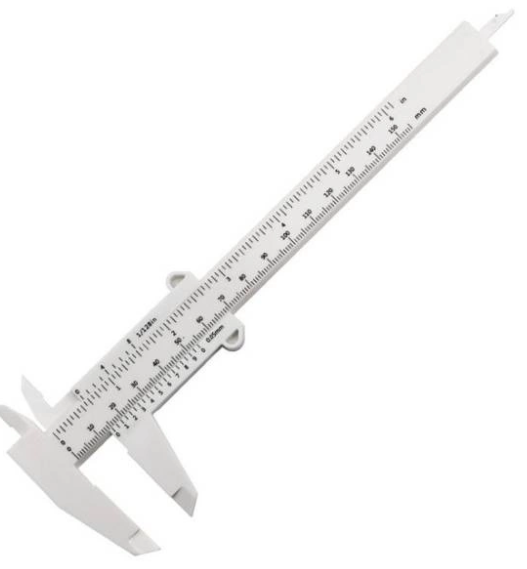 Suwmiarka plastikowa Mini 0-150 mm - biała - narzędzie do pomiaru