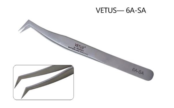 Szwajcarska pęseta zakrzywiona typu 6A - SA firmy VETUS