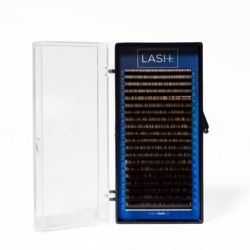Rzęsy Brązowe LASH.PL Dark Chocolate 0.07 Długości 20 pasków